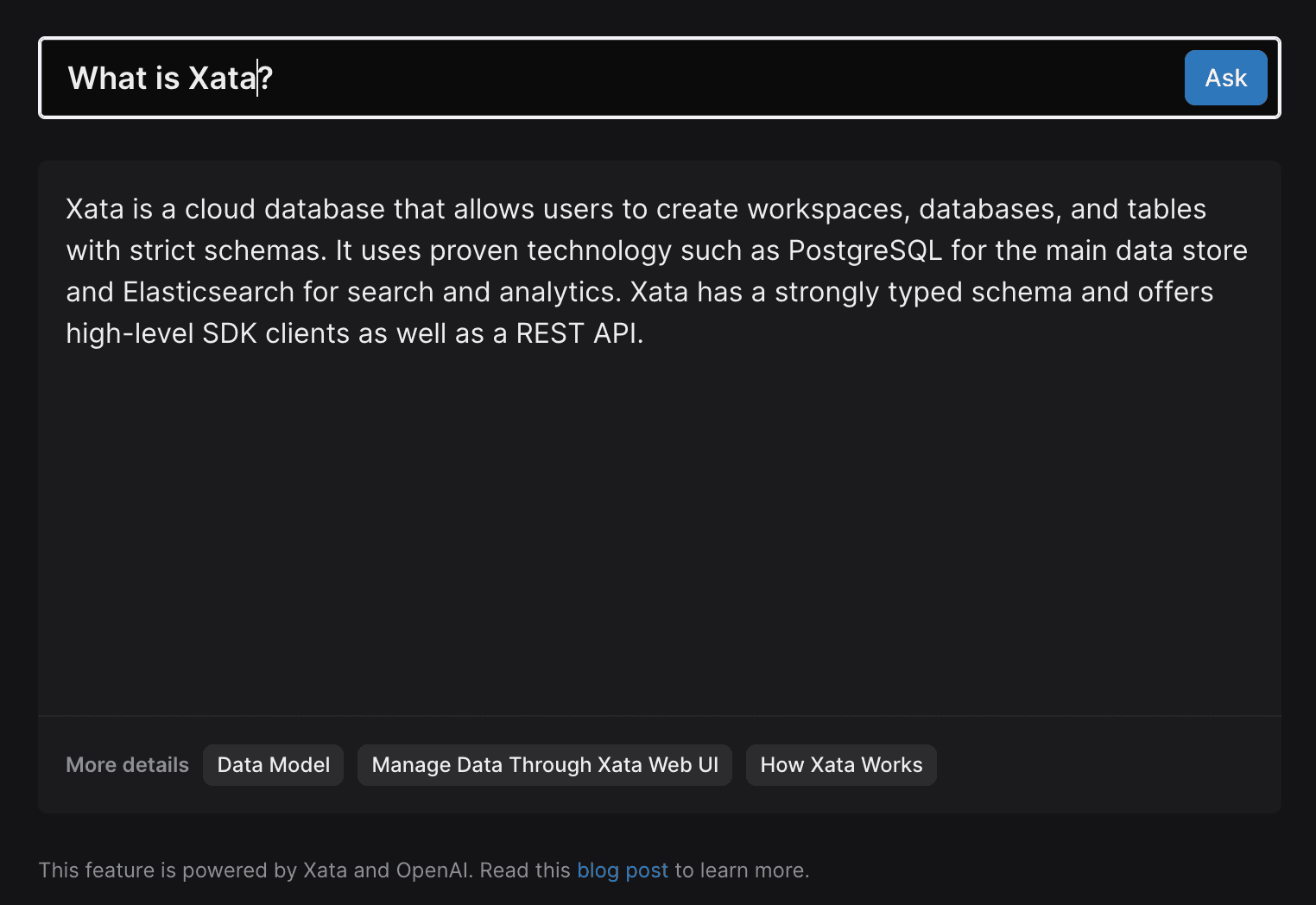 Question for the Xata bot: What is Xata?
